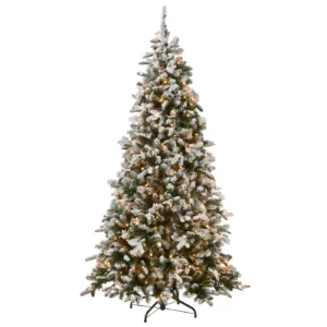 9 ft. pre lit snowy everest fir medium tree with clear lights